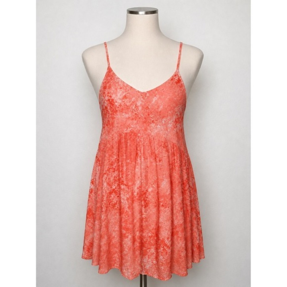 Wild Fable Coral Acid Wash Lace Up‎ Back Babydoll Cami Top Medium
